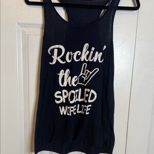 Navy Graphic Tank Top
